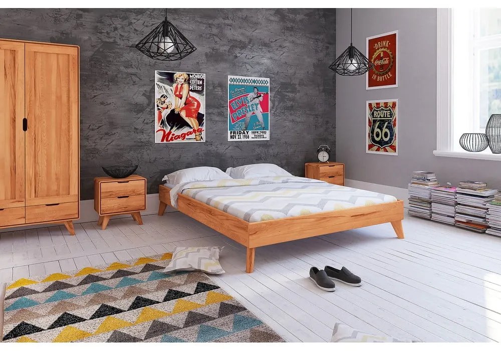 Двойно легло от букова дървесина 200x200 cm Greg - The Beds