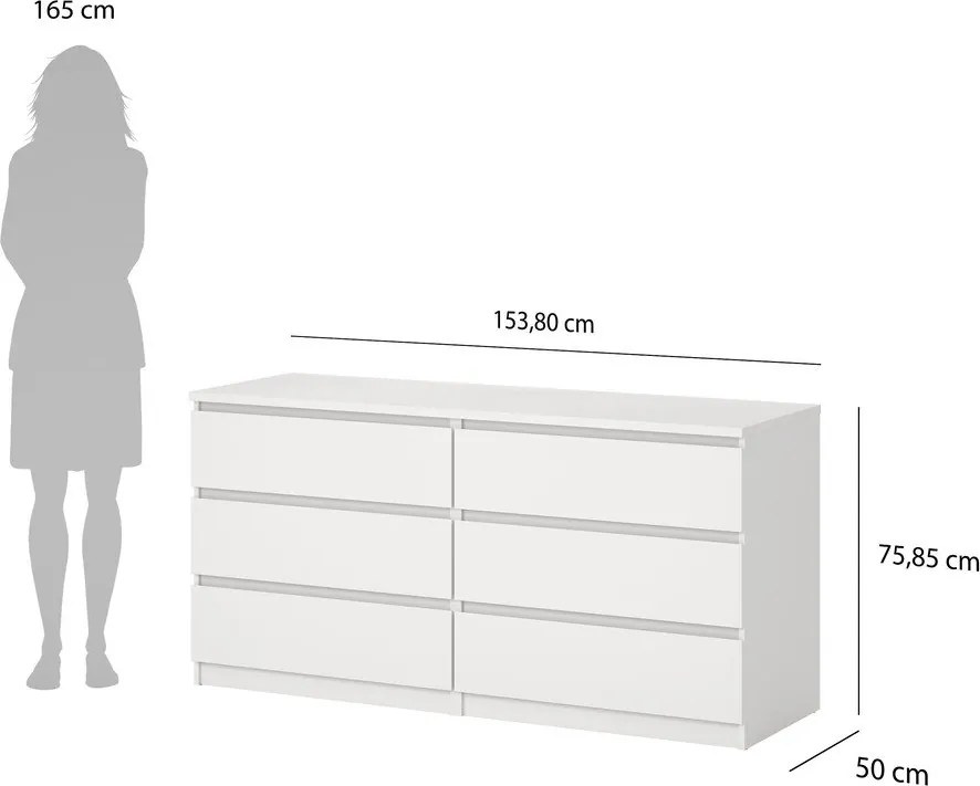 Бял скрин 154x76x50 cm Naia – Tvilum