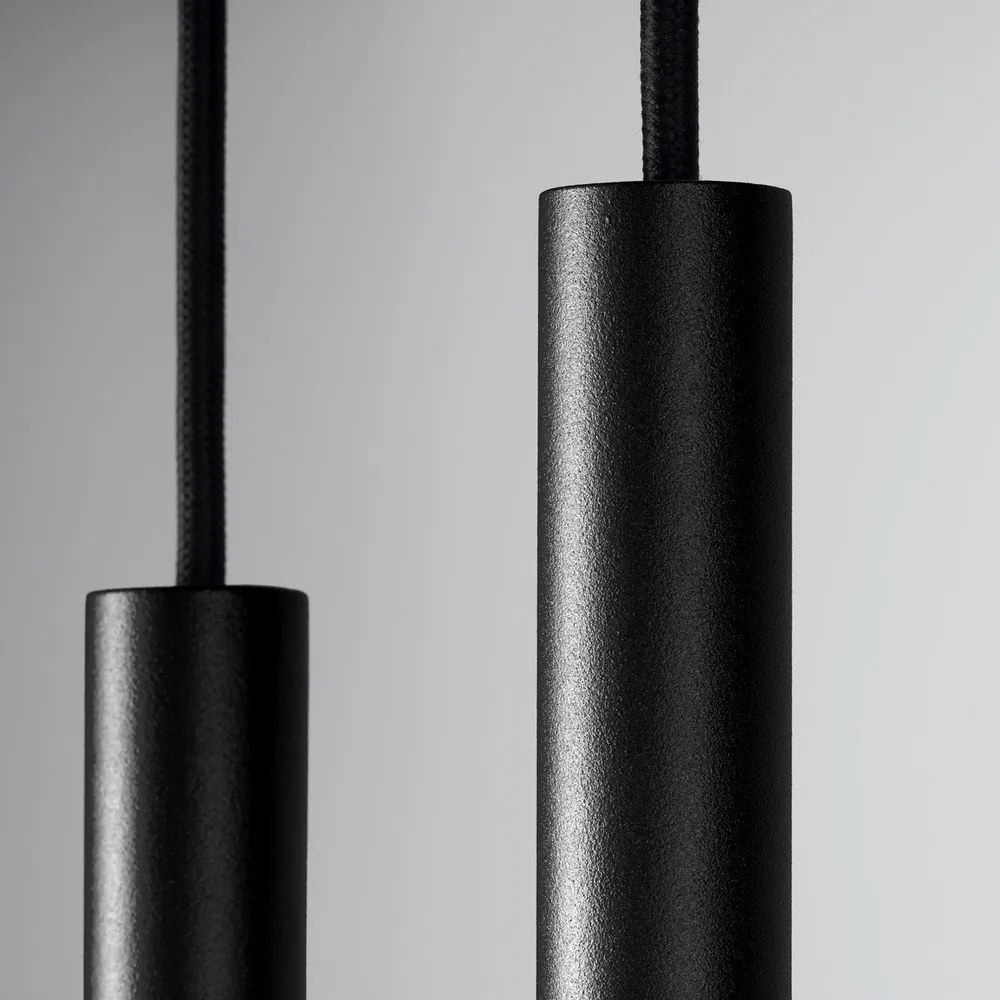 Черно метално висящо осветително тяло ø 15 cm Fideus – Sollux