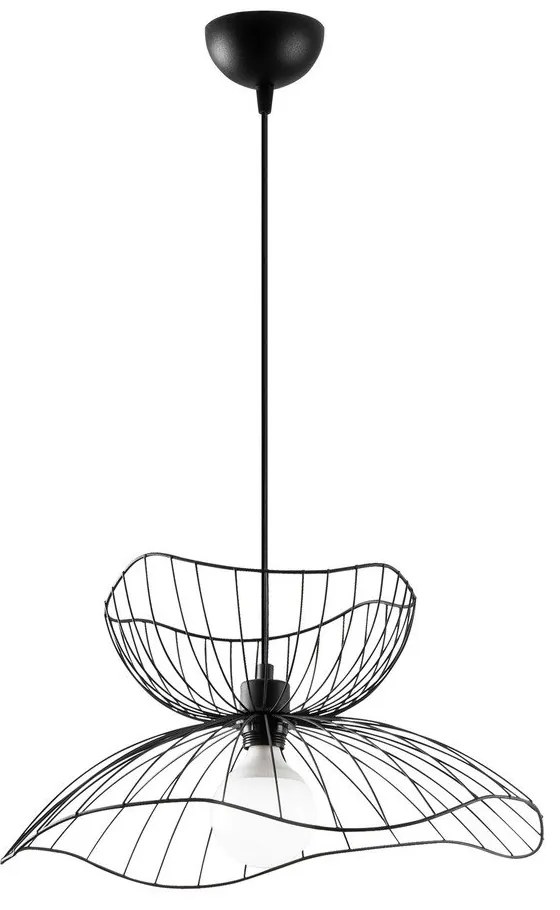 Черно висящо осветително тяло с метален абажур ø 50 cm Farac – Opviq lights