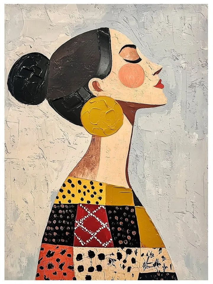 Картина с ръчно изрисувани елементи 70x100 cm Mae – Styler