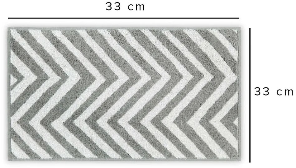 Бяло-сива памучна кърпа 33x33 cm Chevron - Foutastic