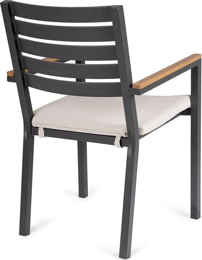 Антрацитен метален градински стол Henna – Bizzotto