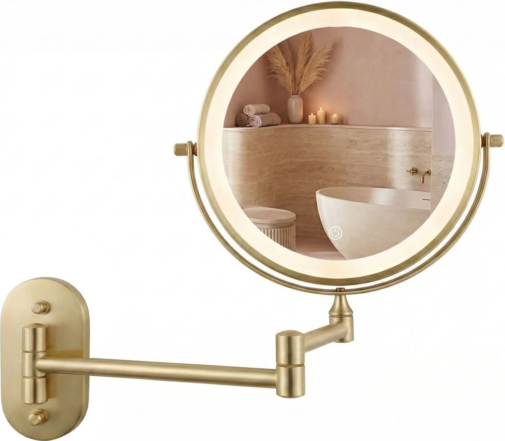 Огледало LED Glow Brush Gold