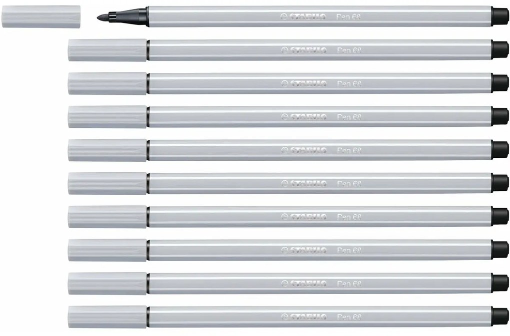 Плумастер Stabilo Pen 68 Светло сив 10 броя