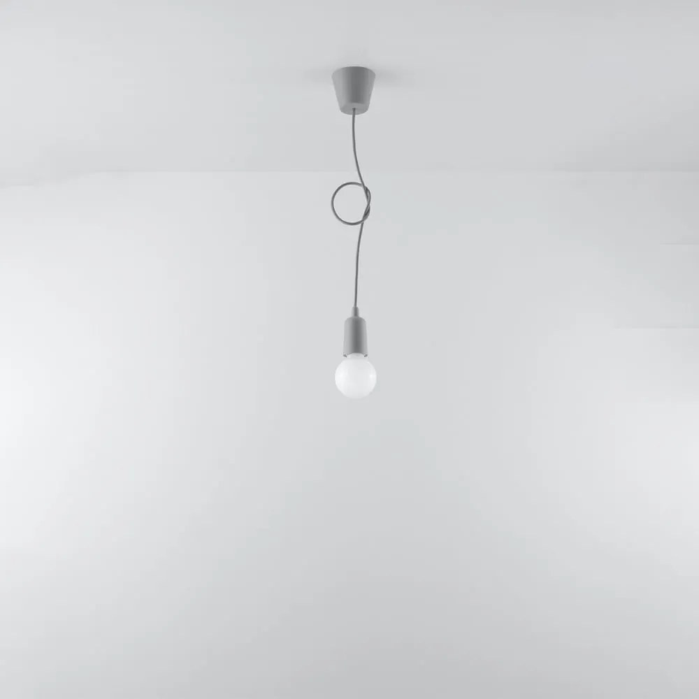 Сива висяща лампа ø 5 cm Rene - Sollux