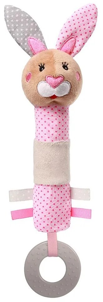 Плюшена играчка Babyono Писукаща с гризалка Зайчето Джулия 621