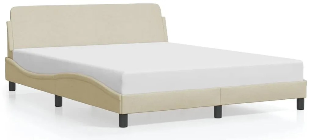 373210 vidaXL Рамка за легло Dover, кремава, 160x200 см, плат