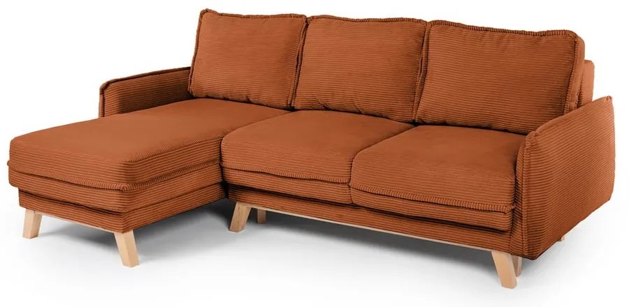 Променлив оранжев велурен разтегателен диван Tori - Bonami Selection