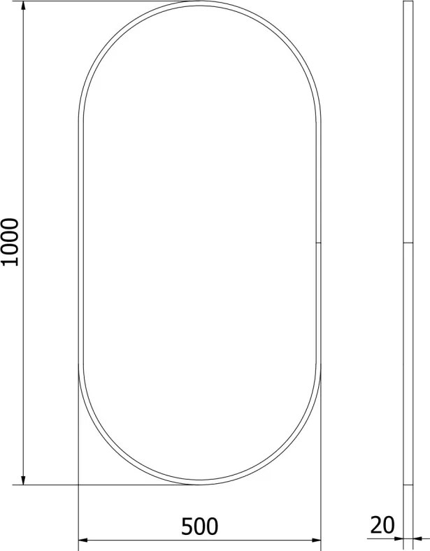 Mexen Loft овално огледало за баня 100 x 50 cm, златна рамка - 9851-100-050-000-50
