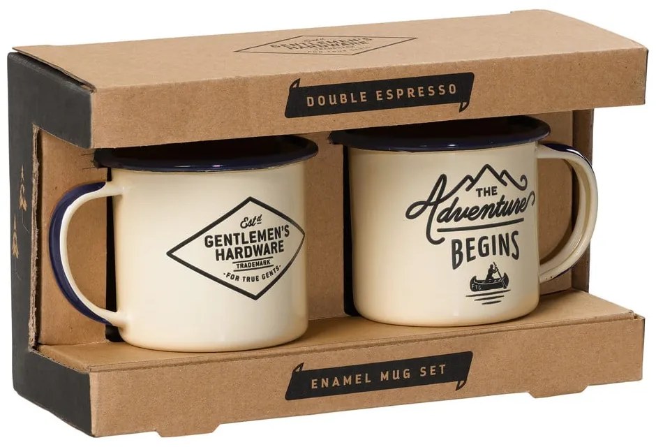 Комплект от 2 емайлирани чаши за еспресо , 150 ml - Gentlemen's Hardware