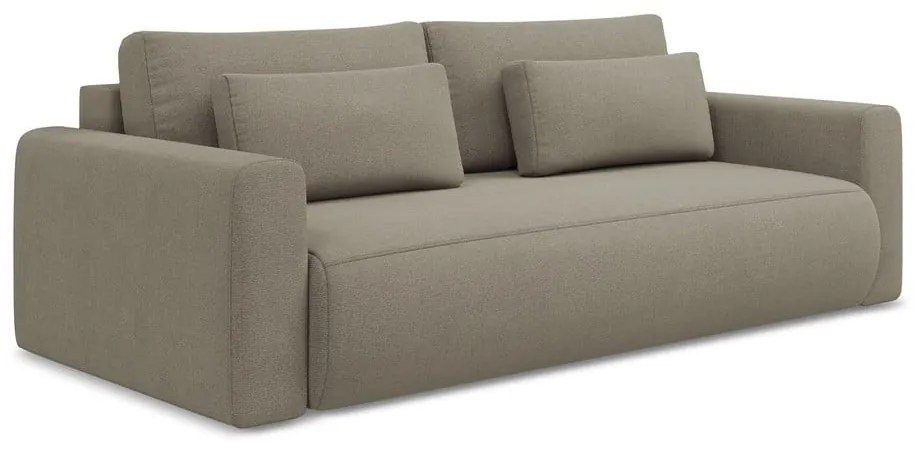 Светлокафяв разтегателен диван с място за съхранение 238 cm Kapua – Makamii