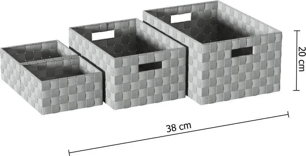Комплект от 4 коша за съхранение 5five Lise, Бели и сиви