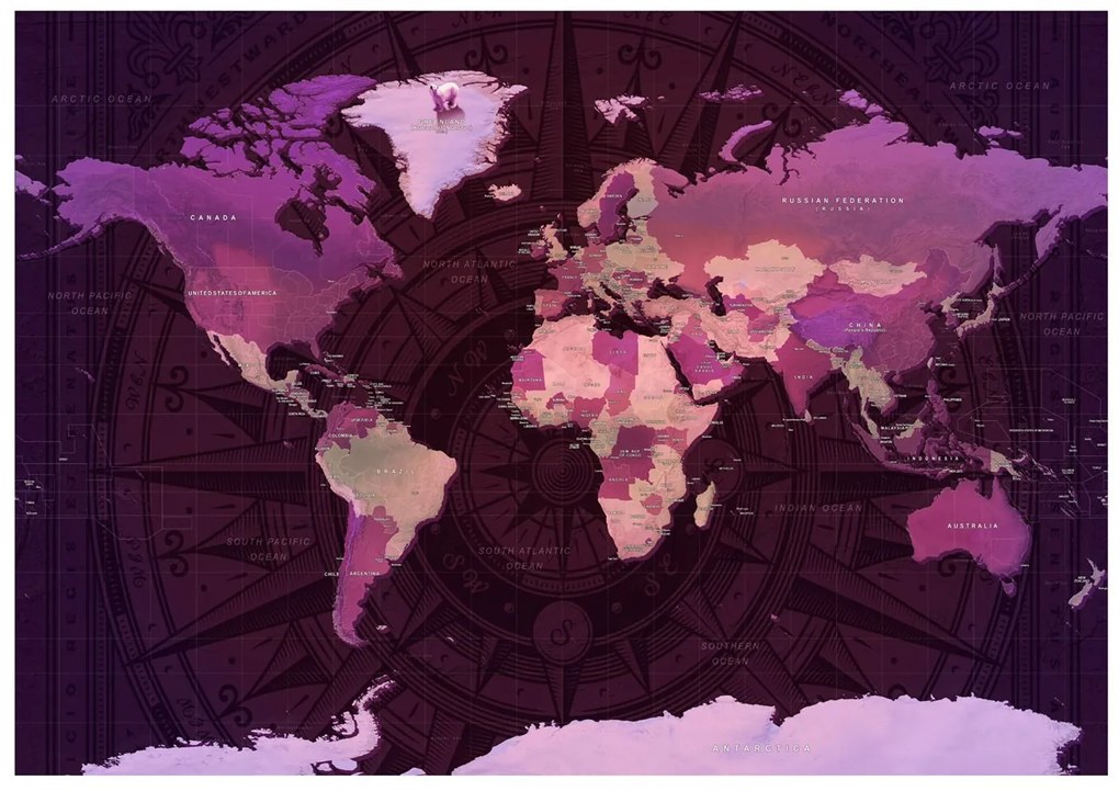 тапет - Purple World Map 300x210