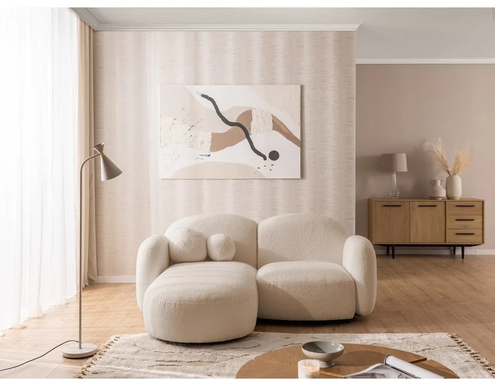 Светлокафяв ъглов диван от букле (ляв ъгъл) Orbit – Ropez