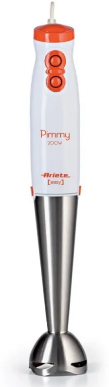 Пасатор Ariete PIMMY 0881/00, 200W, 2 скорости, Неръждаема стомана, Бял/оранжев