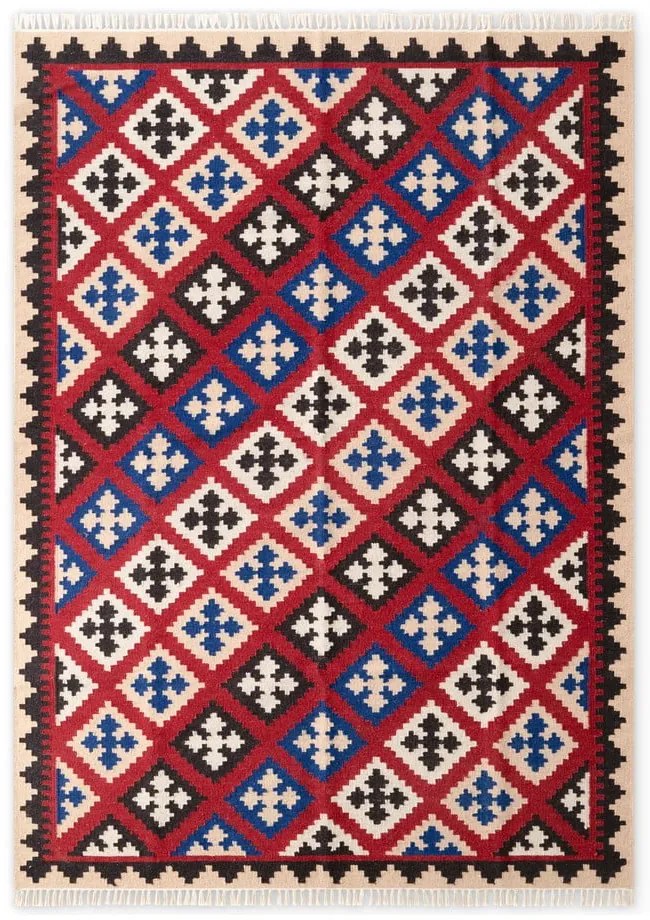 Червен двустранен ръчно изработен вълнен килим 160x230 cm Kamal Rami – Nouristan