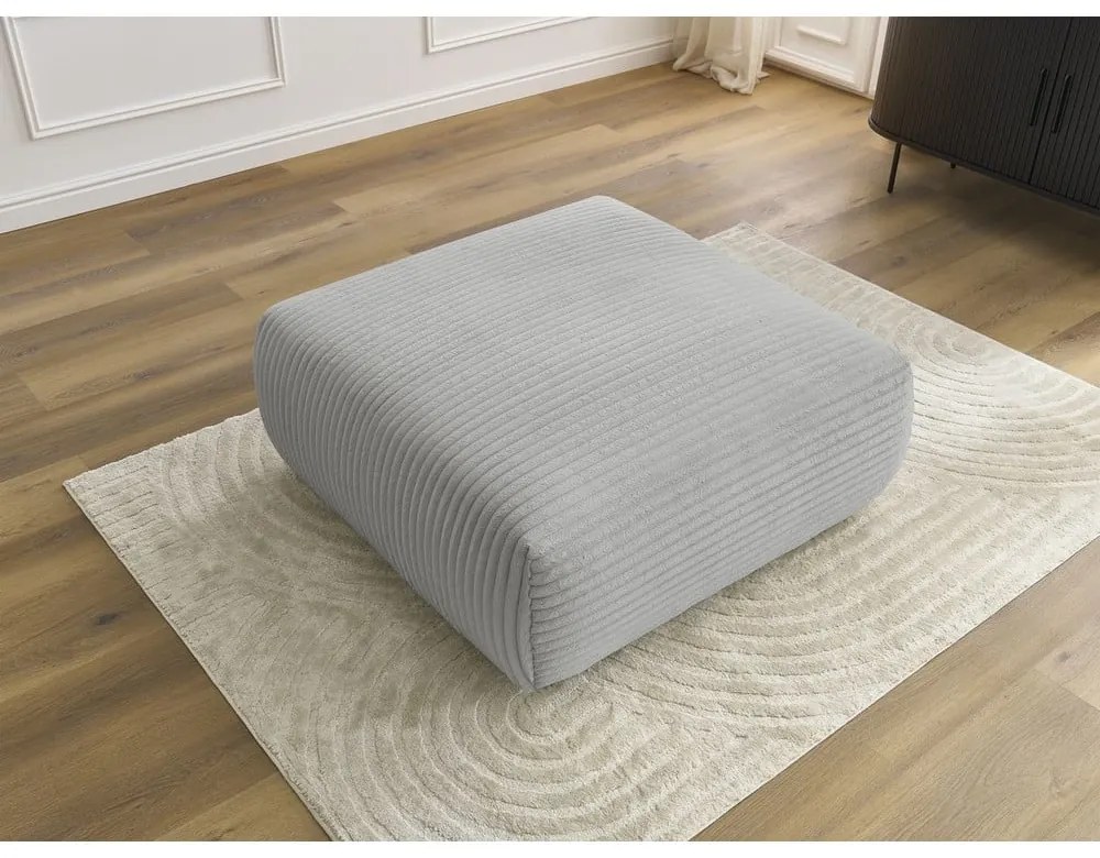 Светлосива табуретка от рипсено кадифе Lucien – Bobochic Paris