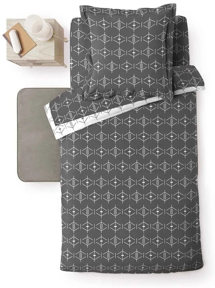 Тъмносива единична памучна олекотена завивка 140x200 cm Aristide – douceur d'intérieur