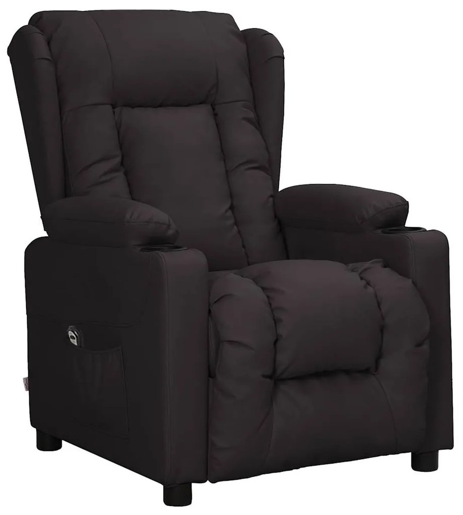 3093443 vidaXL Изправящ стол, черен, изкуствена кожа