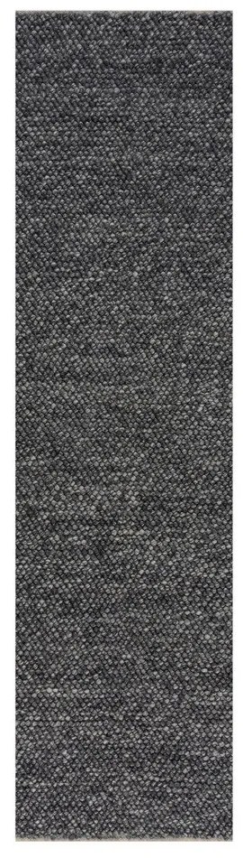 Тъмносива ръчно изработена пътека със смес от вълна 60x230 cm Minerals – Flair Rugs
