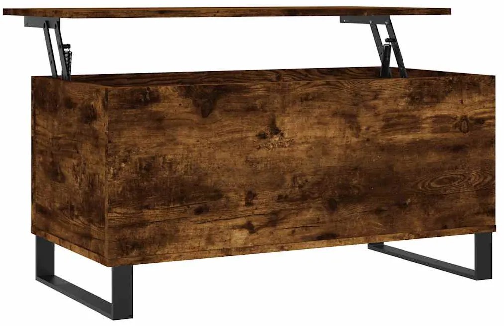 830985 vidaXL Кафе маса, опушен дъб, 90x44,5x45 см, инженерно дърво