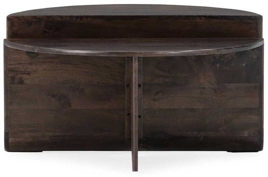 Тъмнокафява кръгла масичка за кафе от масивно манго ø 80 cm Divya – MOME