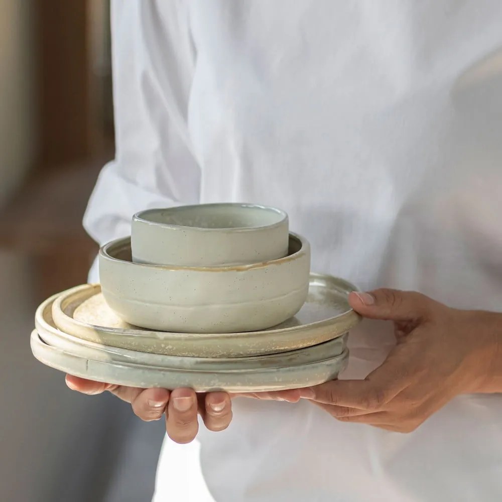 Бяло-бежови купички в комплект от 2 части от камък ø 13,5 cm Sand Grain - Mette Ditmer Denmark