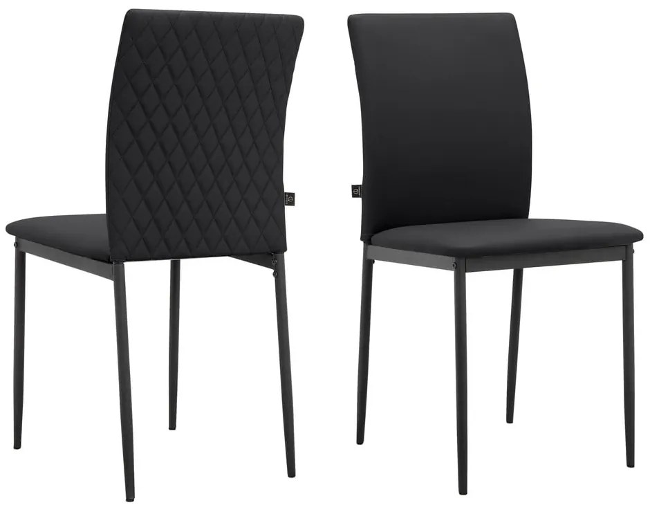 Черни трапезни столове в комплект от 2 бр. от имитация на кожа Pavia – Støraa