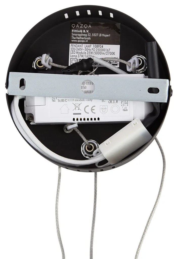 Дизайнерска висяща лампа черна кръгла с 3-степенно димиране - Krisscross