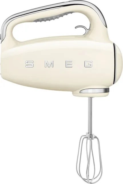 Ръчен миксер SMEG 50's Style HMF01CREU, 250W, 9 скорости, Турбо, Скрит LED дисплей, Таймер, Аксесоари, Кремав