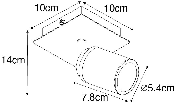 Модерен баня прожектор бял квадратен IP44 - Ducha