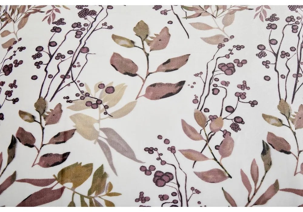 Бяло-кафяво единично спално бельо от микроплюш 140x200 cm Ramita – My House