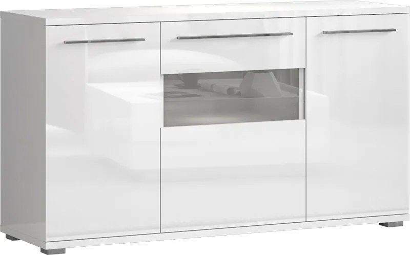 3D Бюфет с ниско царство 3D-дължина: 150 см.-Бяло