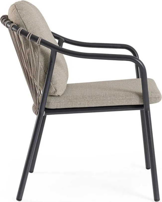 Светлокафяв метален градински стол Edvige – Bizzotto