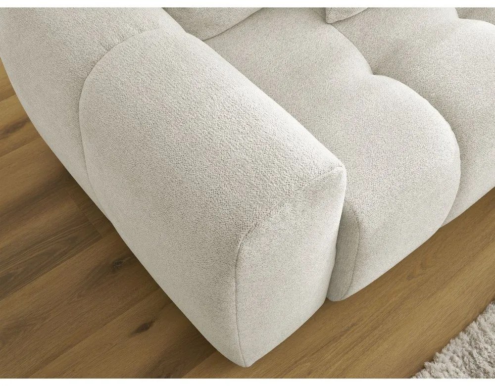 Бял шенилов сгъваем/с място за съхранение ъглов диван (десен ъгъл) Roxelane – Bobochic Paris