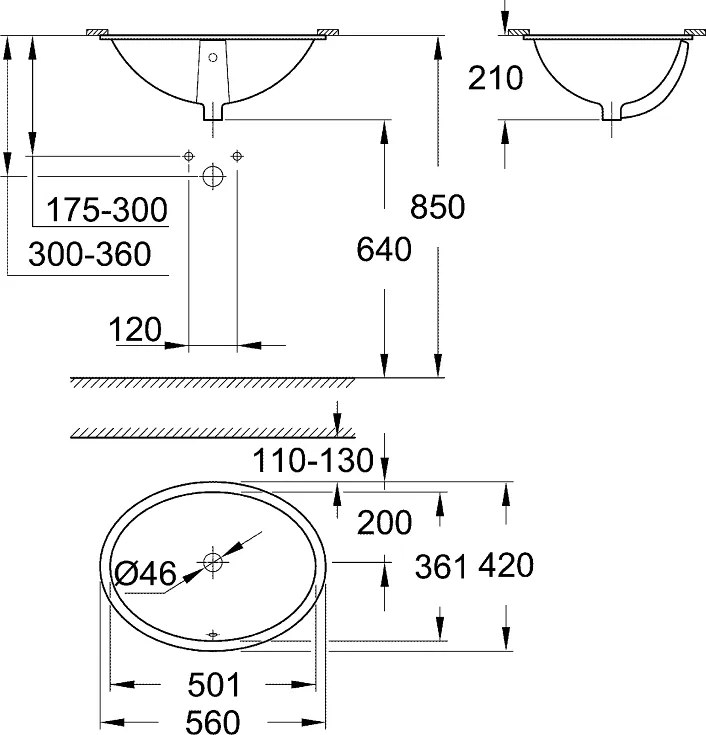 Под гишето Умивалник Grohe Universal 55