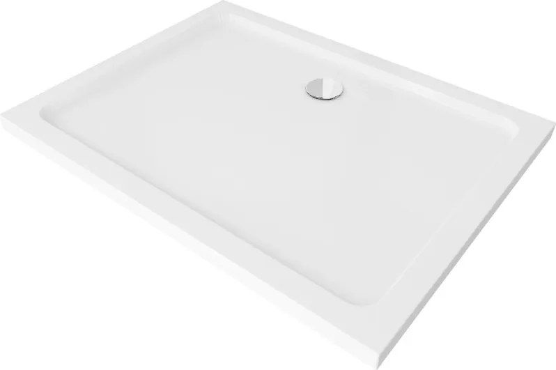 Mexen Flat правоъгълен душ-басейн slim 110 x 100 см, бял, сифона хром - 40101011