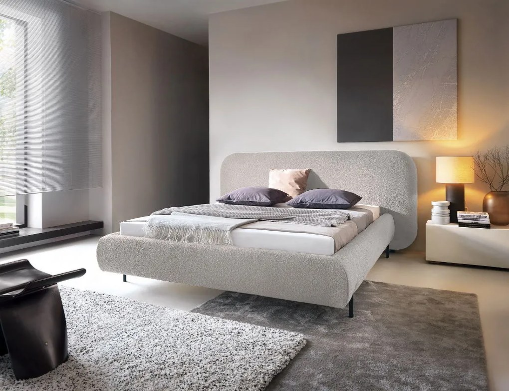 Облечено легло Prius-180 x 200-Светло сиво светло