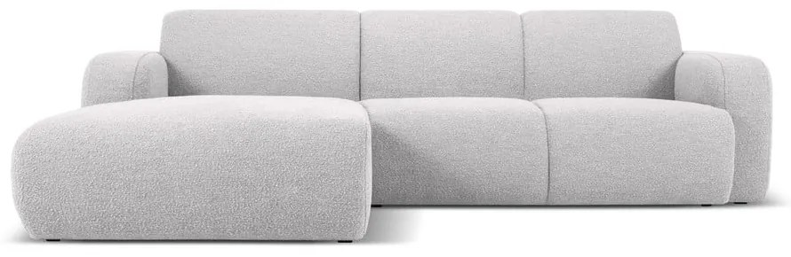Светлосив ъглов диван от плат букле (ляв ъгъл) Molino - Micadoni Home