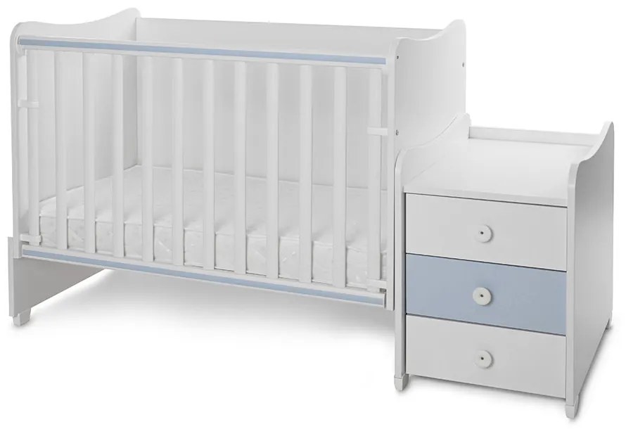 LORELLI Classic Трансформиращо се легло-люлка 70/160 см. MAXI PLUS БЯЛО/ BABY BLUE