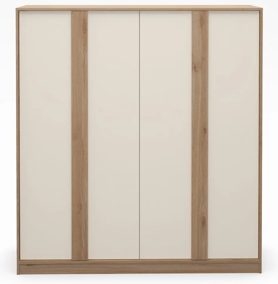Кремаво-естествен гардероб от декор от дъб 180x197,5x53 cm Dennis – Marckeric