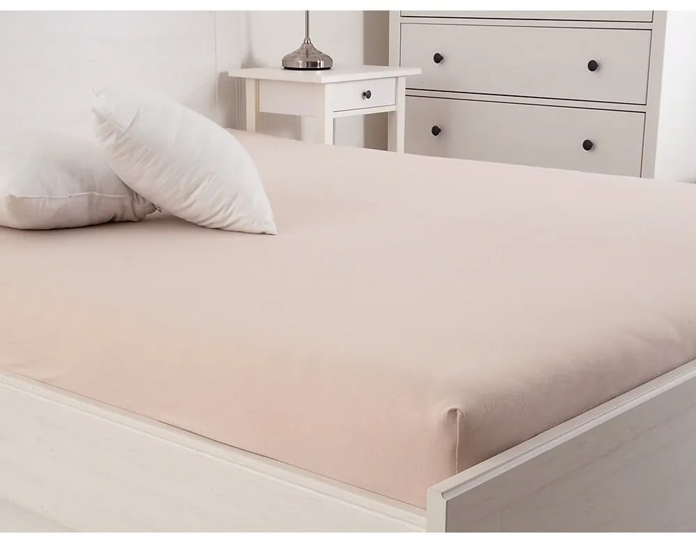 Светлокафяв стреч чаршаф 140x200 cm - B.E.S.