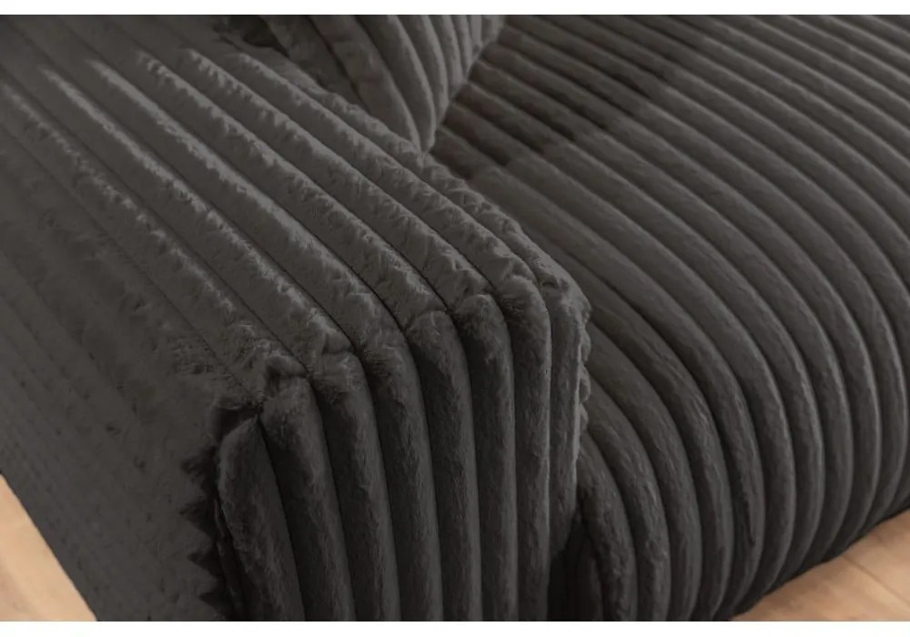Тъмносив диван от рипсено кадифе 213 cm Justin – Ropez