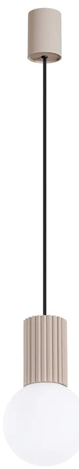 Кафяво-сиво висящо осветително тяло със стъклен абажур ø 12 cm Orbital – Sollux