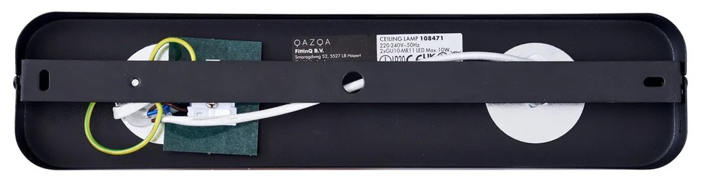 Заоблен таванен прожектор черен GU10 35mm 2-лампи Въртящ се и накланящ се - Kate