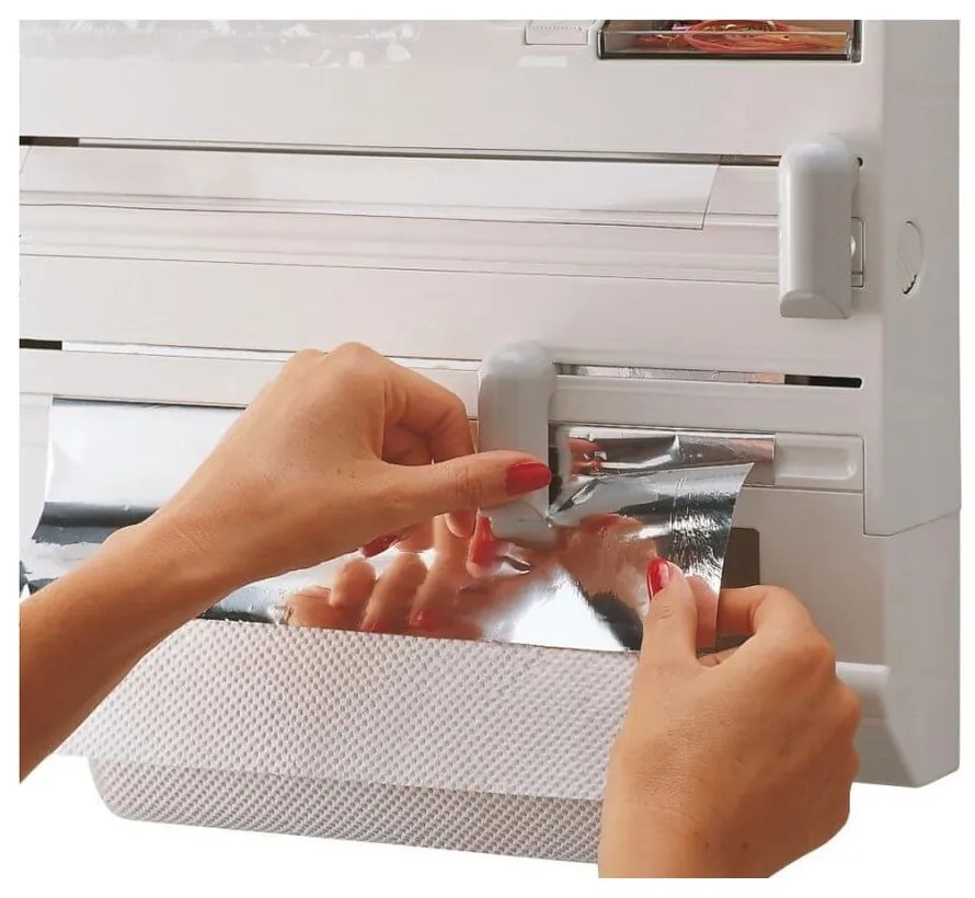 Бяла стенна пластмасова поставка за кухненско фолио и хартиени кърпи Parat – LEIFHEIT