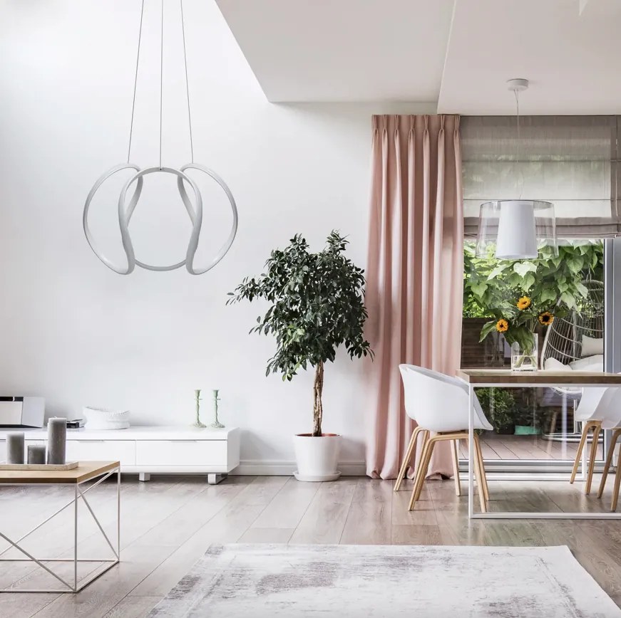 Елегантна модерна LED светлина за таван с дистанционно управление Черен