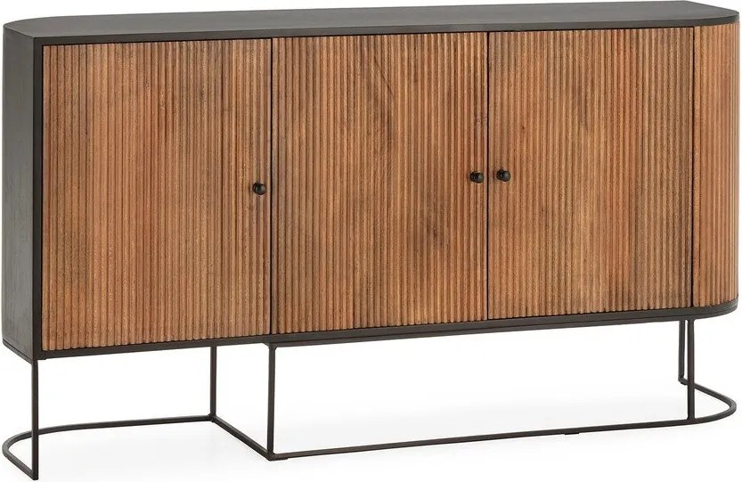Скрин от масивно манго в естествен цвят 165x90x40 cm Curve – MOME