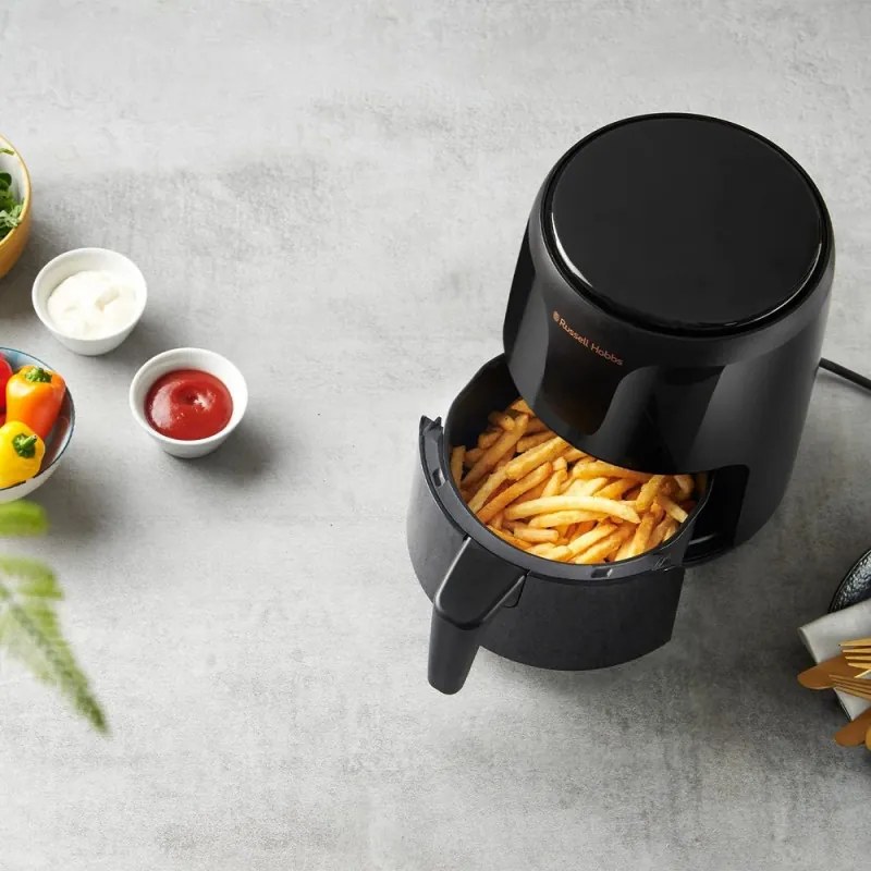 Малък AirFryer Russell Hobbs SatisFry 26500-56, 1100W, 1.8 l, Таймер, Тъчскрийн, Регулируема температура, Черен